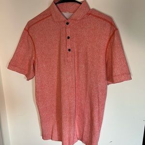 Men’s Lululemon Golf Causal heathered Orange Metal Vent Tech Polo Size Medium M